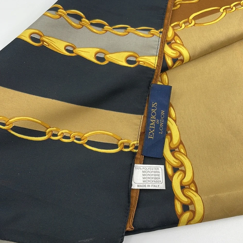 Eximious of London gold chain square scarf   34” x 34”